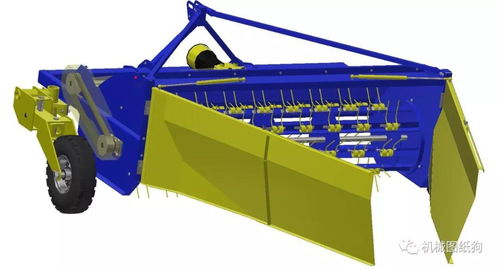 农业机械 干草翻晒机3D模型图纸 STP IGS格式